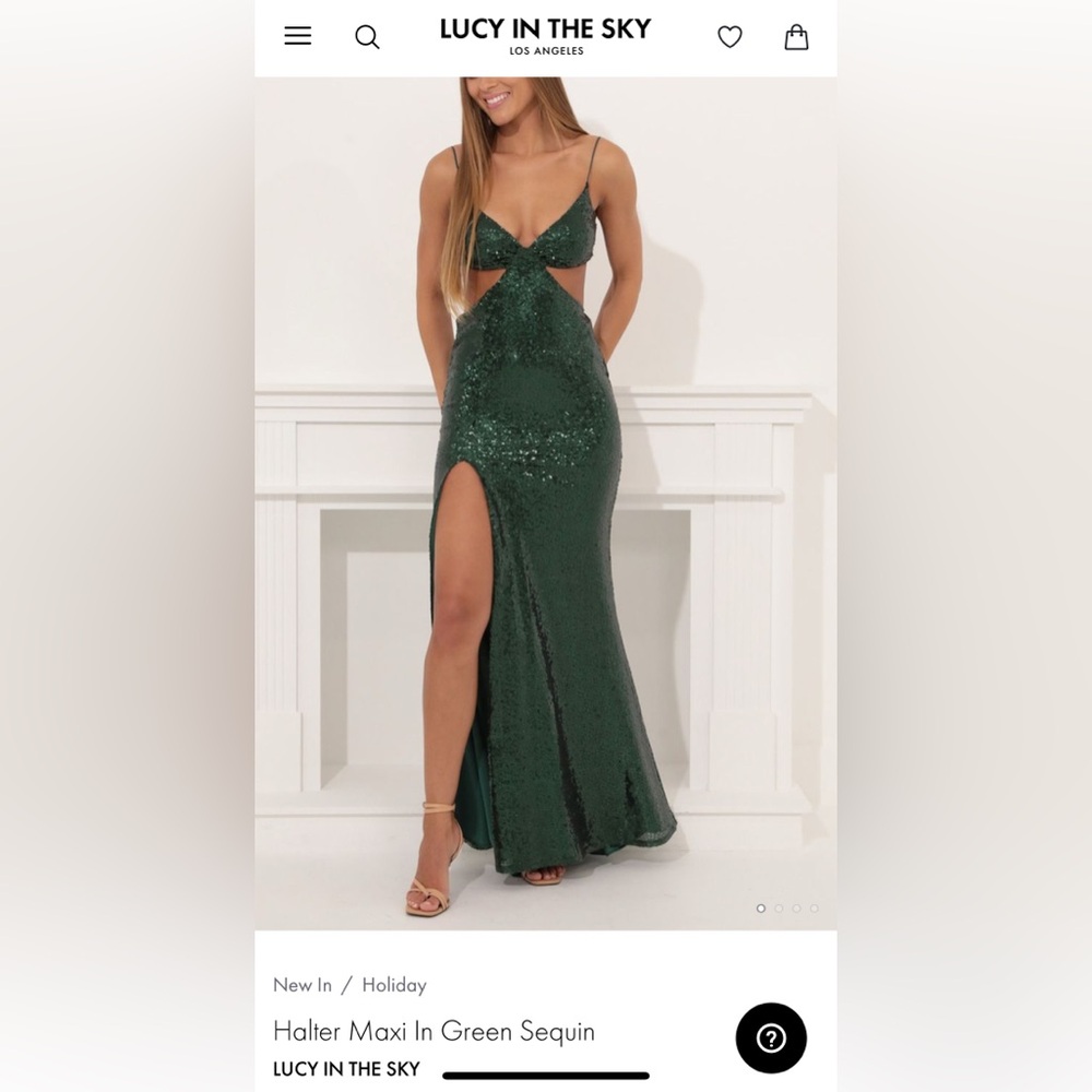 Beautiful green sequin cut out gown